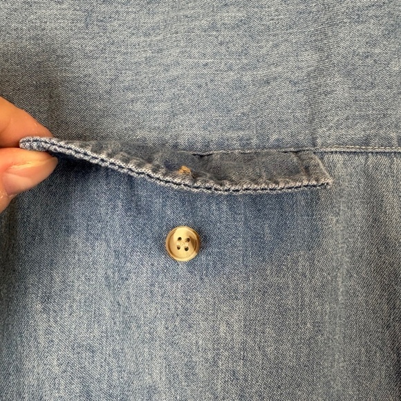 Carolina Blues Vintage Light Blue 100% Cotton Denim Full Button Up Vest; Size 20 - Picture 10 of 12